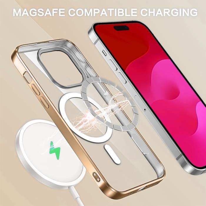 Coque de protection pour iPhone 15 Pro - BOOLING - Rigide - Transparent - Antichoc - Cercle Magnétique