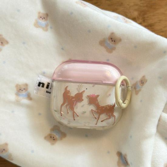 

Pink Lid AirPods 4 Case: Small Deer Design for Apple 2/3 Gen & Pro3 - For Women AirPods 1/2