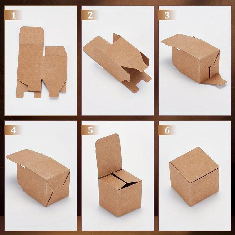 100Pack Square Folding Kraft Paper Jewelry Boxes Necklace Pendant Gift Boxes BurlyWood Jewelry Making Display Packaging Supplies