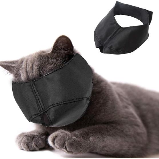 Beikal Muzzle for Cat Grooming, Nylon Cat Face Muzzles, Pet Groomer Helpers Tools, Preventing Scratches and Anti-Biting (M) L