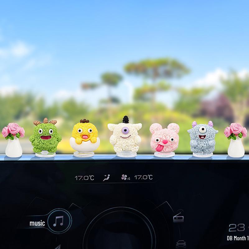 Adorable Little Monster Car Ornament for Women: Electric Car Interior Decoration