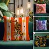 Animal Style Tiger Fashion Cushion Cover Natural Linen Pillow Case DoubleSided Print Decorative Sofa Pillowcase Home Decor Gift