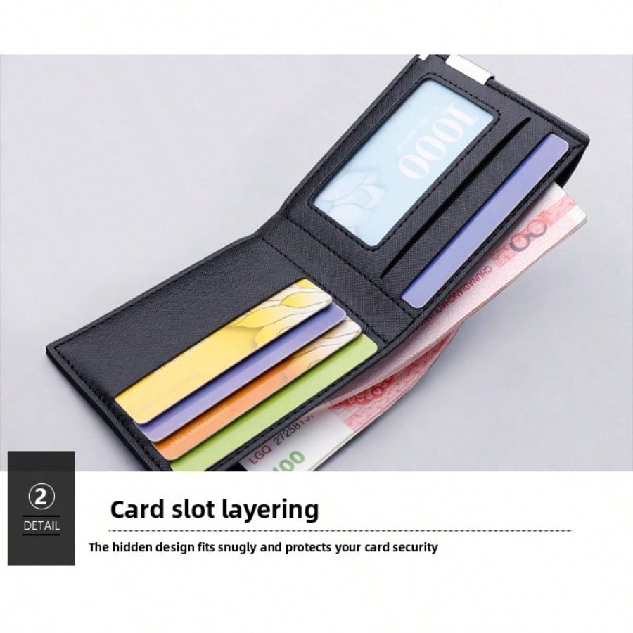 White Wallet, Short Small Leather Clip, College Student Thin Youth Multi-card Mini Wallet, Simple