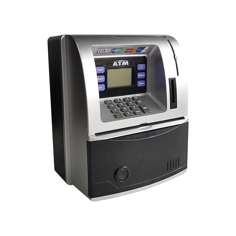 

Children s Large ATM Simulator Piggy Bank with Voice and Password, Coin Roller, and Money Counting Features. 19.5 x 12.5 x 22.5 cm серебряный
