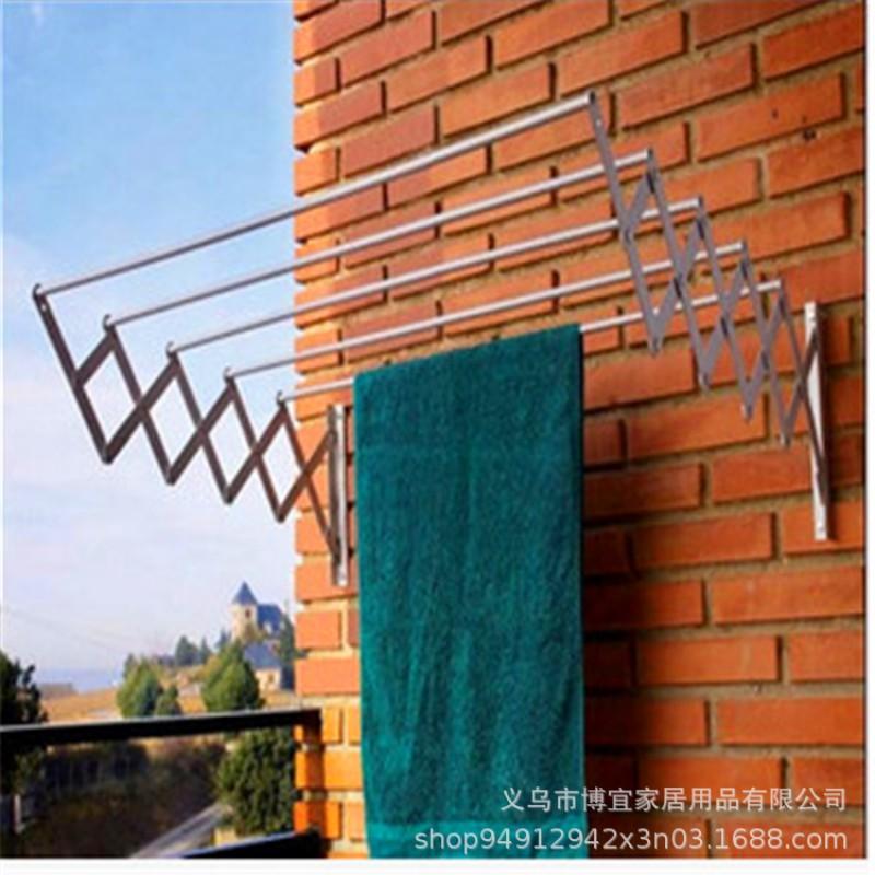 Wall-Mounted Folding Retractable Clothes Drying Rack Aluminum Towel Holder Balcony Bathroom Modern Minimalist