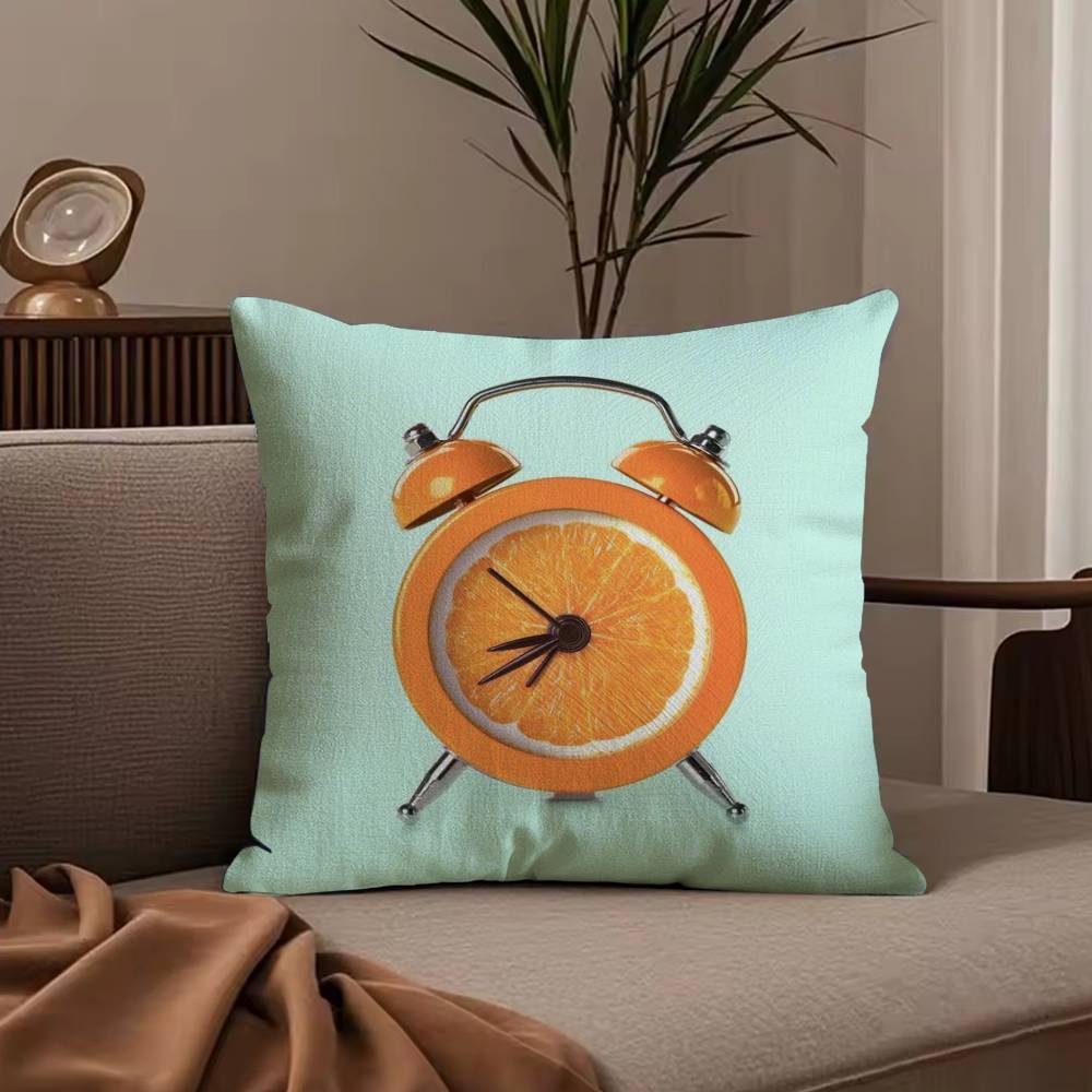 Food Fruit Print Creative Pillow Case Anti-dustmite Pillowcase Invisible Zipper Silky Short Plush Sofa Cushion Cover