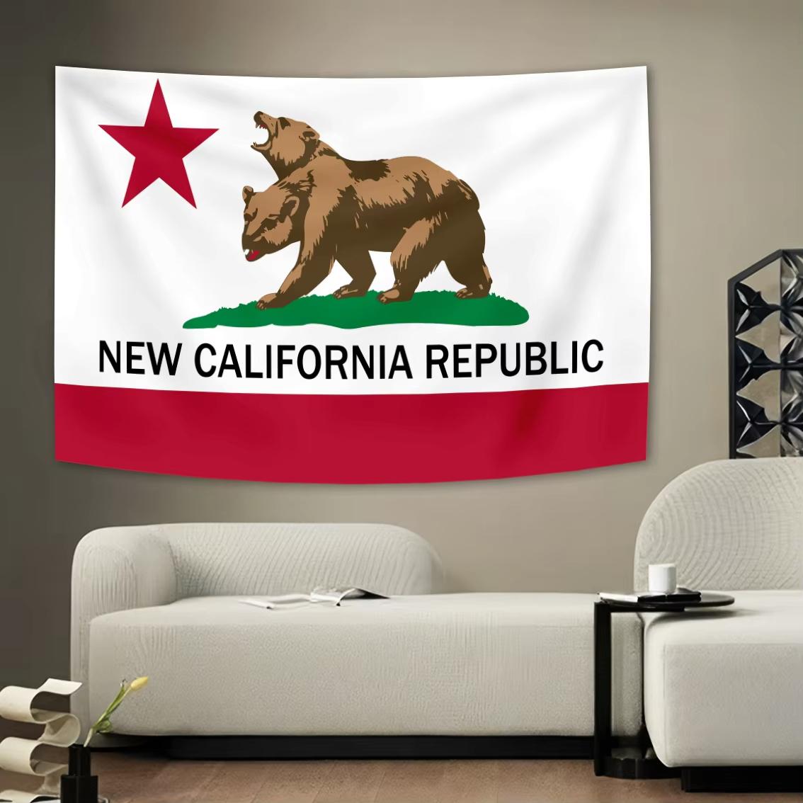 

NCR Bear Tapestry California Theme High Quality Multi Size Flat Print for Dorm Room Bedroom Wall Decor Gift 74x94cm(29x37in)