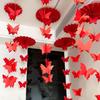 Nova Bandeira de Borboleta Vermelha Estilo Chinês Artesanato DIY Ornamento para Pendurar no Teto Ventilador de Papel Tradicional Decoração Celebração de Casamento