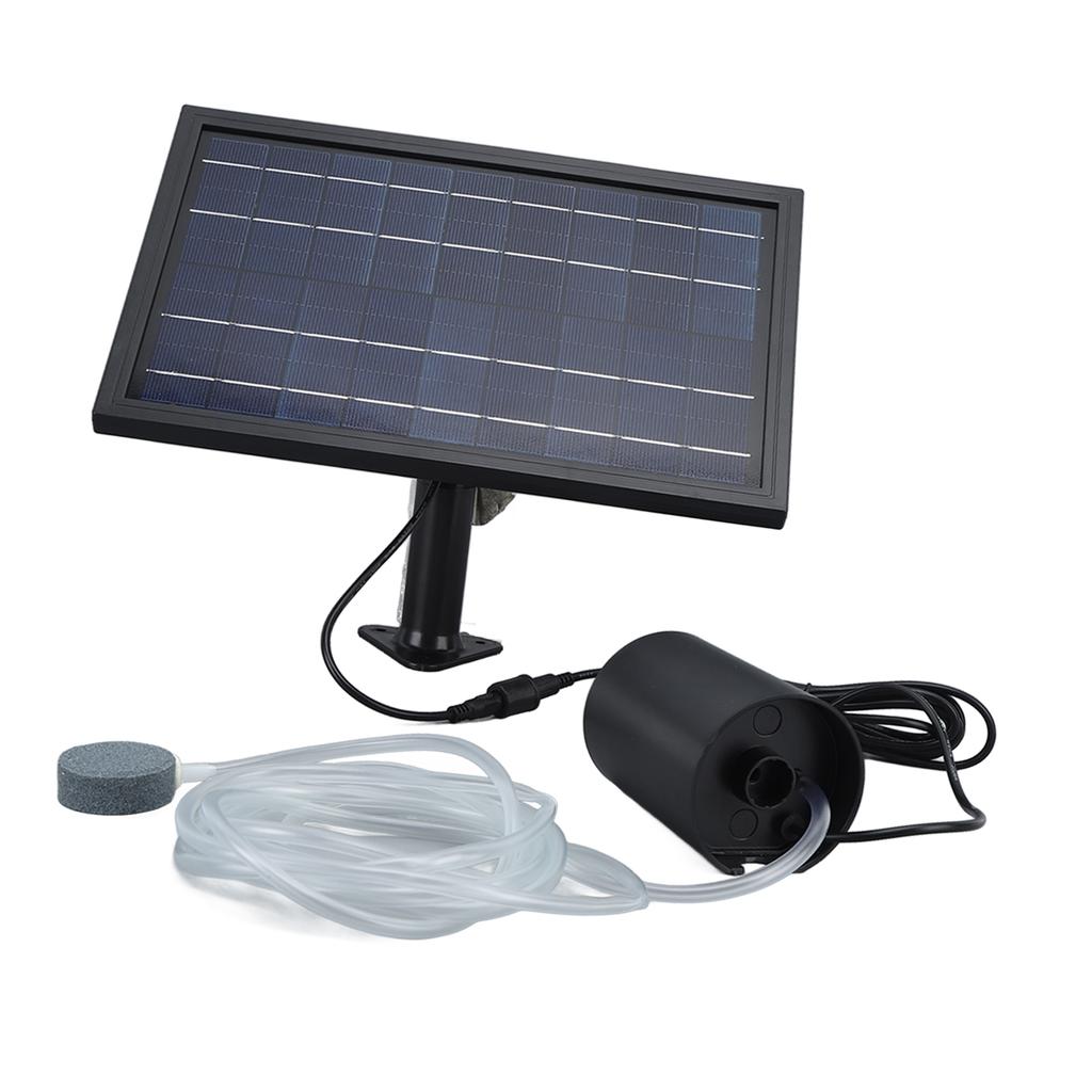 Solar Air Pump with 2 Bubble Stones with Hose 8W 10V 2400mAh ABS and Polysilicon Solar Oxygen Pump