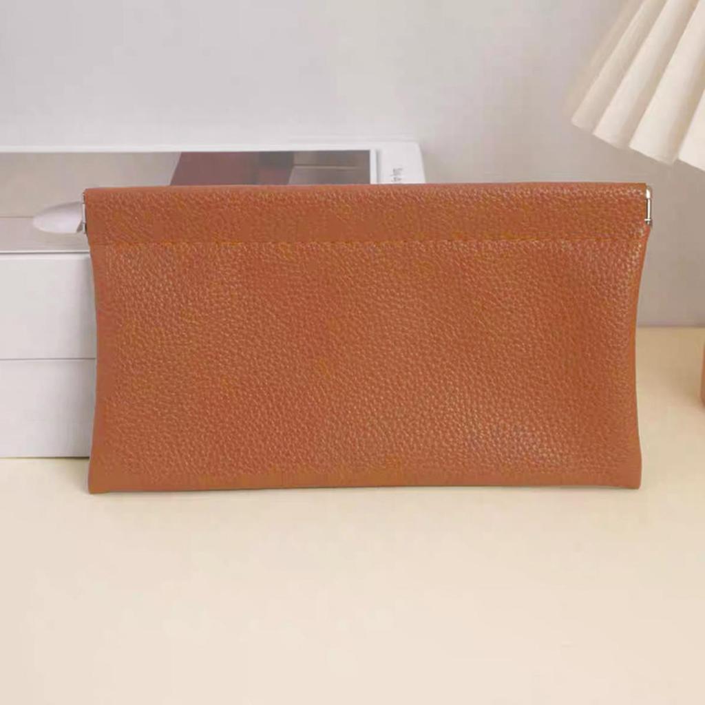 Portable PU Leather Wallet Automatic Closed Ultra-thin Coin Purse Large Capacity Phone Bag For Women Lady Girl Gift