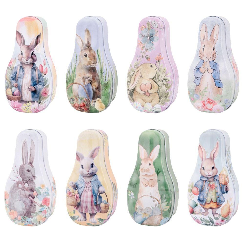 Cartoon Easter Egg Tinplate Case Vintage Easter Egg Tin Box Tinplate Cookie Box  Easter Accessories