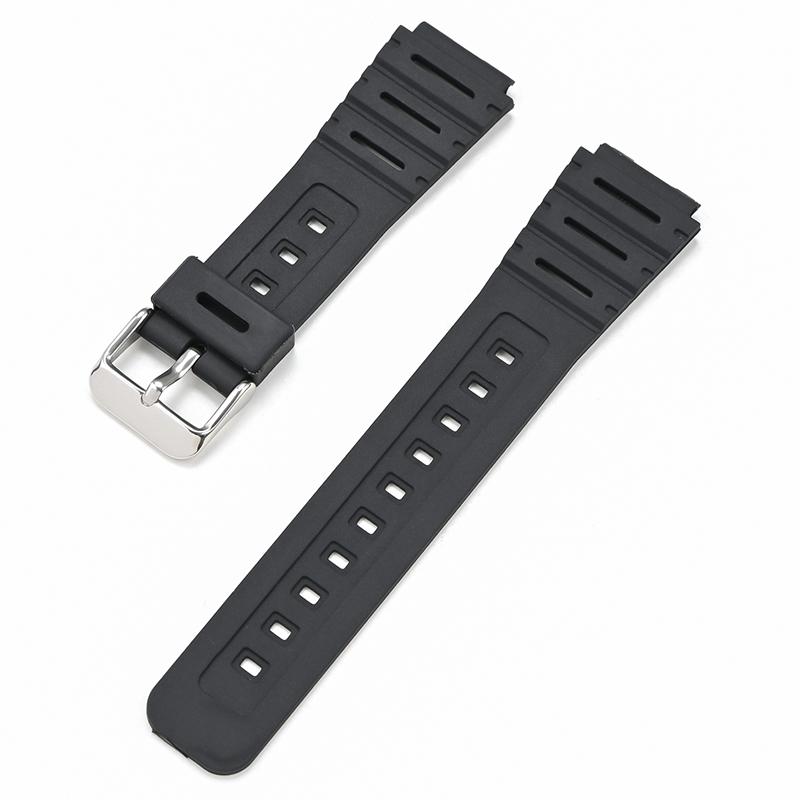 18mm Uhrenarmband für F108W F91 F94 F84 F105 AE1200 Weiches Harz Uhrenarmband Dornschließe Armband konvexer Ansatz Sport wasserdicht str