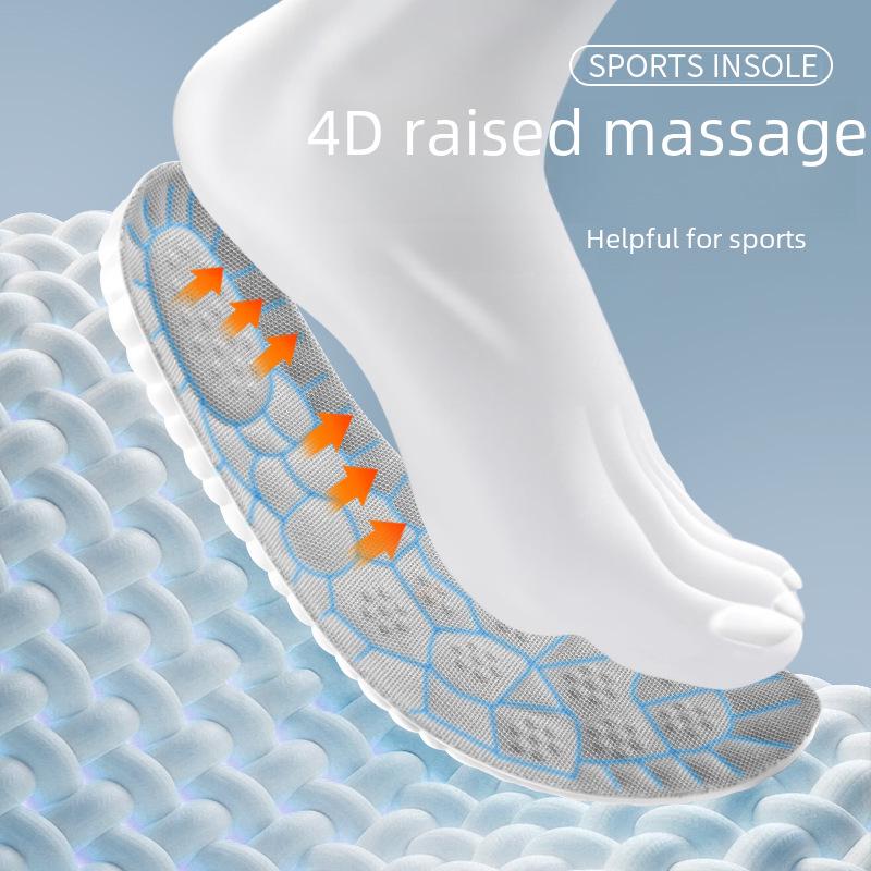 "Men's Breathable Shock-Absorbing Sports Insoles with Air Cushion and Sweat-Absorbing Popcorn Technology."