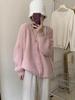 Women's Soft Pink Knit Cardigan: Gentle, Relaxed Style for Spring and Autumn
