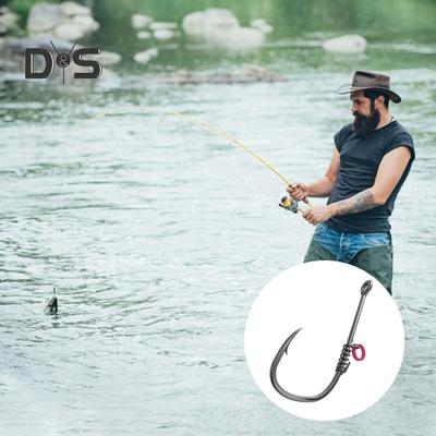 Live Shrimp Fixing Hook Heavy Duty Carbon Steel Barbed Fishhook with Hole Freshwater Saltwater Catfish Bass Fishing Hook Fishing Accessories