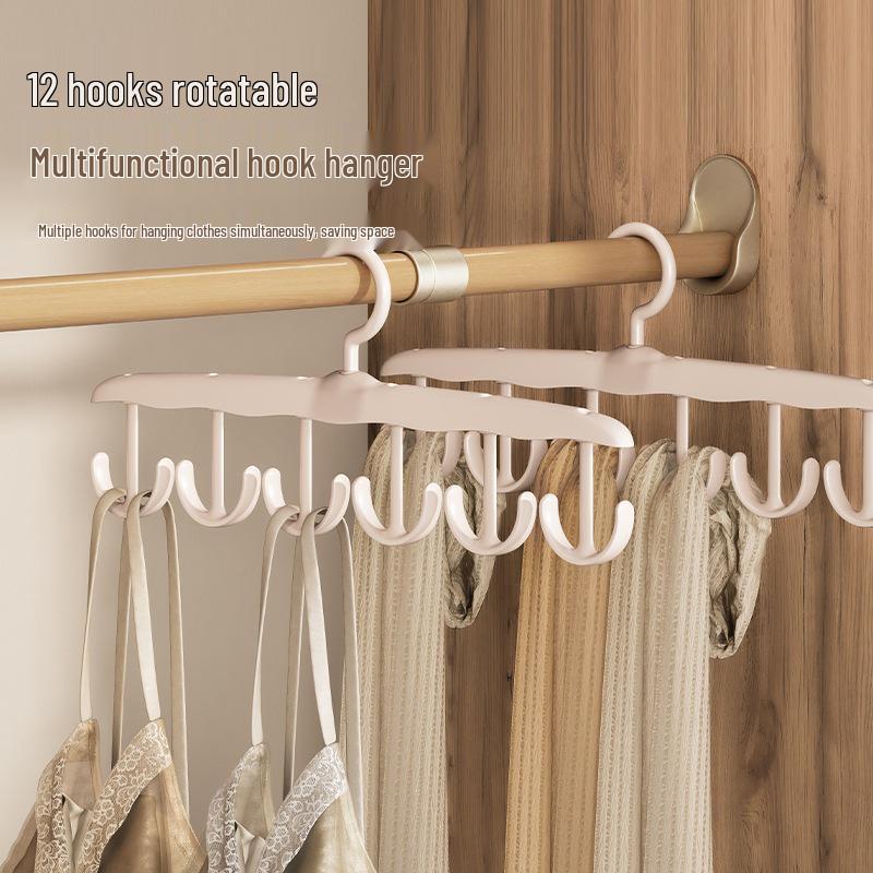 Plastic Multi-functional Non-slip Hanger for Underwear, Vests, and Clothes, 2kg Load-bearing, with Hook and Wave Design for Drying and Storage.
