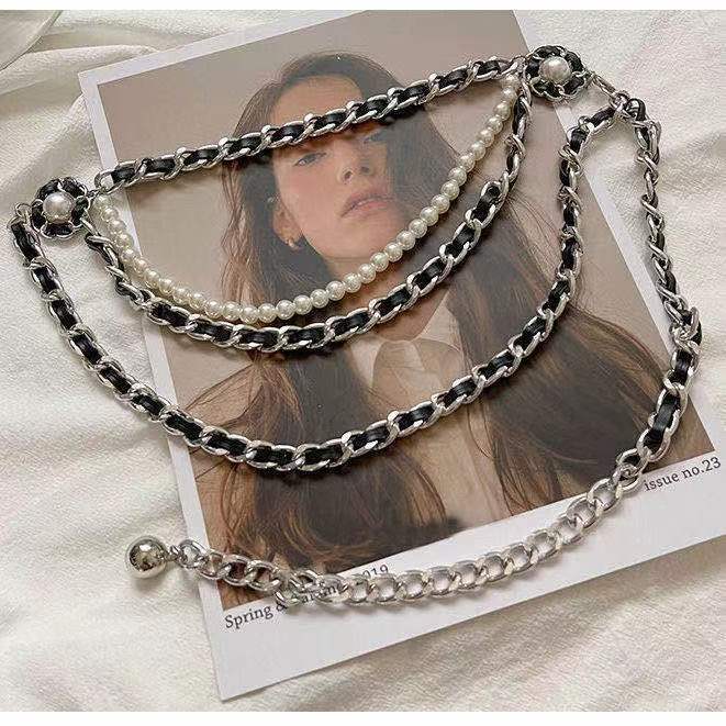 Waist Chain for Women Retro Sexy Fashion Multi-layer Body Chain Personalized Geometric Trendy Metal Chain European and American Waist Chain