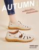 Atmungsaktive geschlossene Damensandalen für Übergrößen - Modische Hohl-Flats
