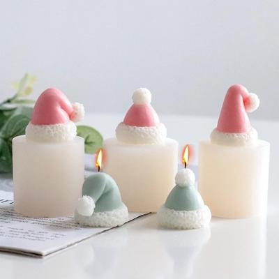 Creativo cappello di Natale candela stampo in silicone geometria fai da te creazione di stampi per sapone in resina regali di Natale forniture artigianali decorazioni per la casa