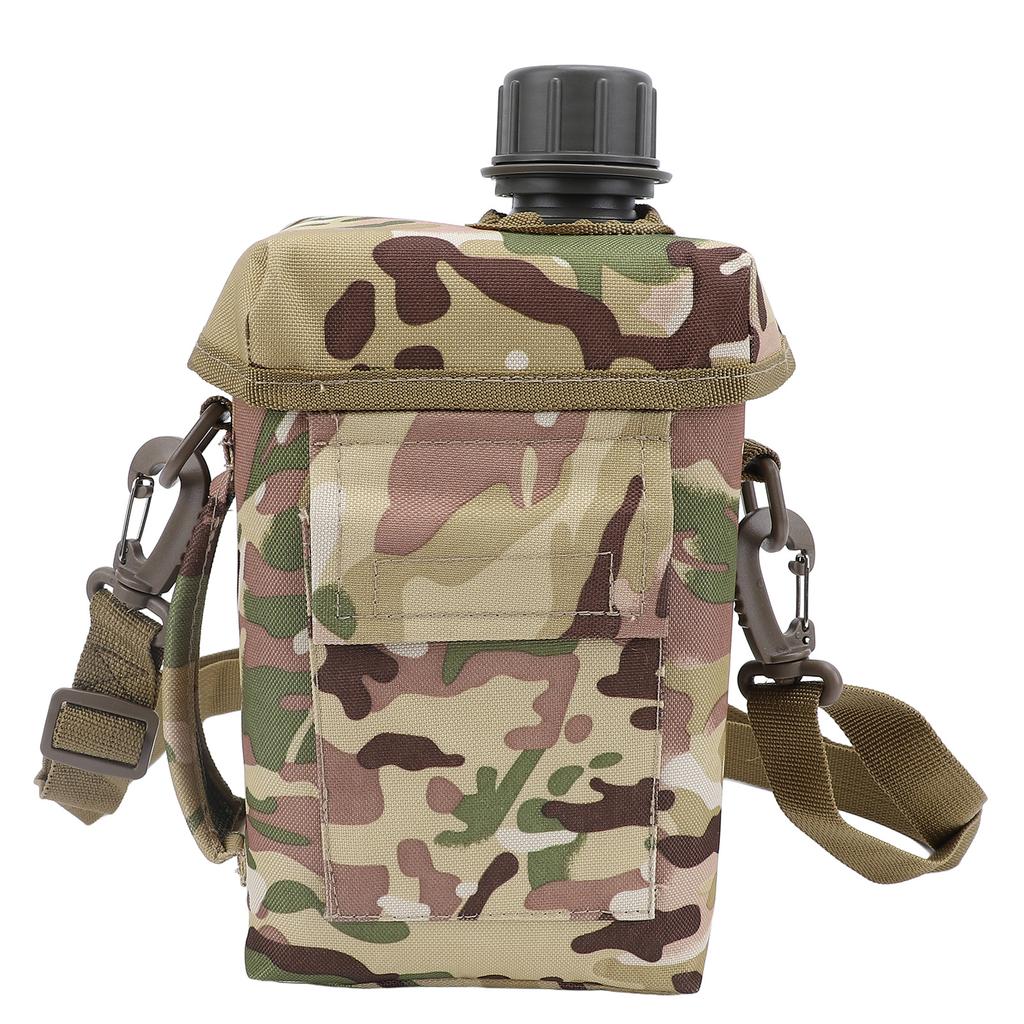 2L Water Bottle with Waist Carrying Bag Large Capacity Leakproof PVC Water Jug for Outdoor Sports Travel Camouflage