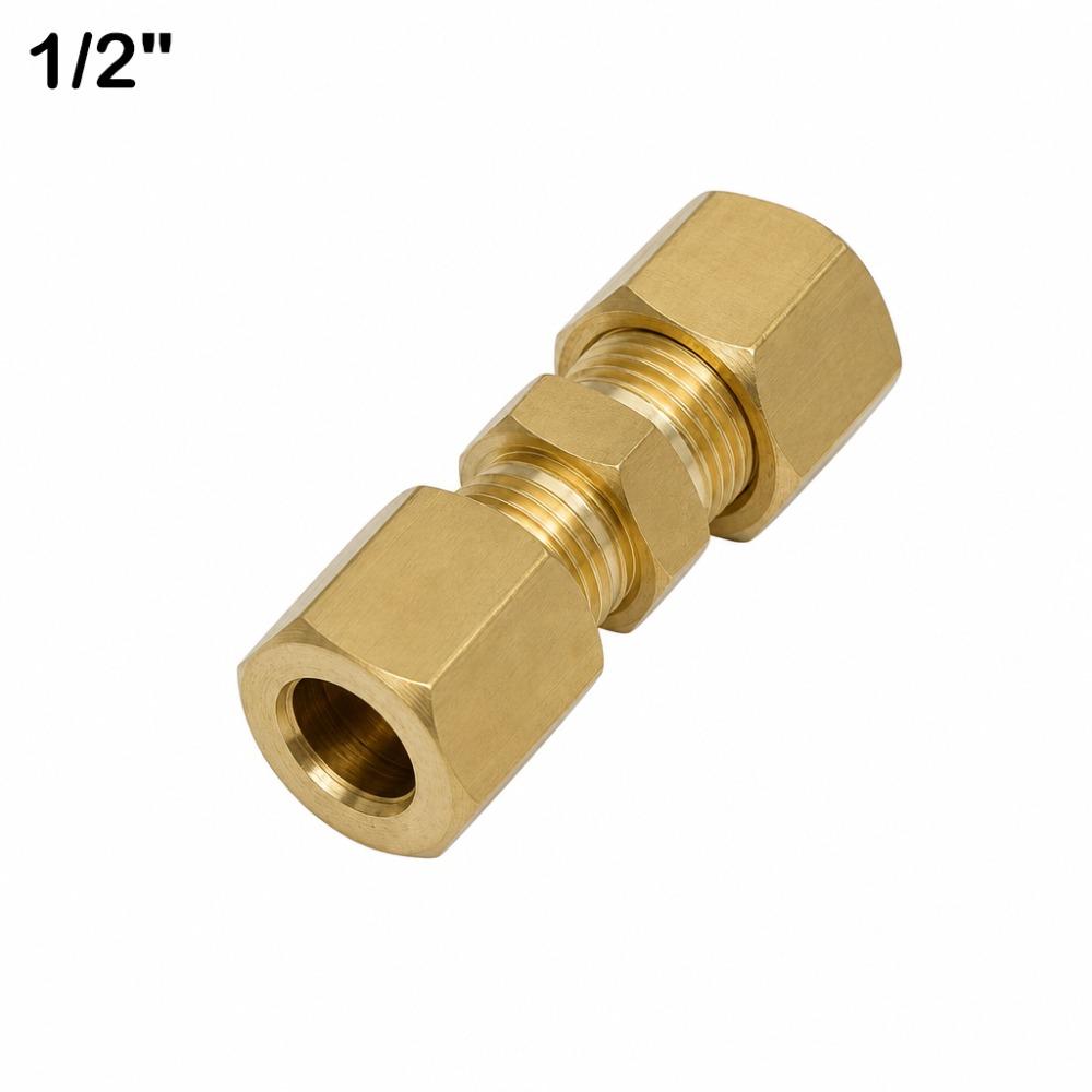 Coupling Brass Brass Compression Fitting Straight Multiple Sizes Straight Coupling Tube Fitting Connector