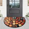 Bohemian Half-Circle Doormat Front Door Entryway Rug Easy-Clean Non-Slip Indoor/Outdoor Welcome Mat Home Decor