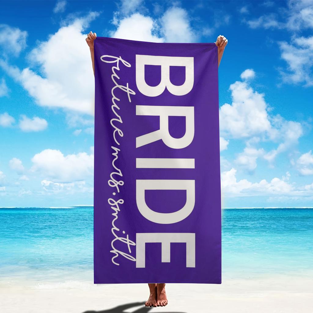 Personalized Beach Towel Custom Name/Logo Words Microfiber Towel Thin Quick Dry Absorbent for Beach Swimming Yoga Bath Sports