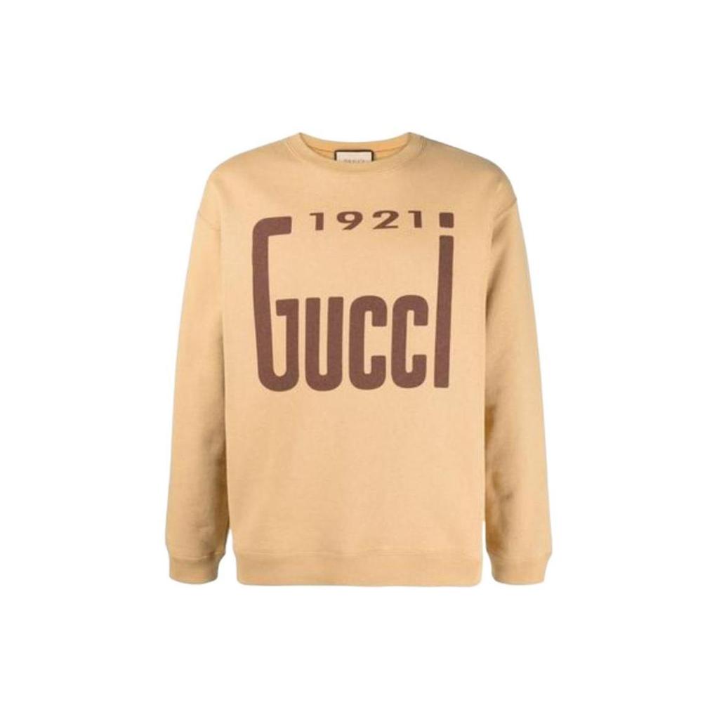 GUCCI 1921 Series SS22 CrewNeck Long Sleeve Sweatshirt Brown 681217-XJDV7-2293