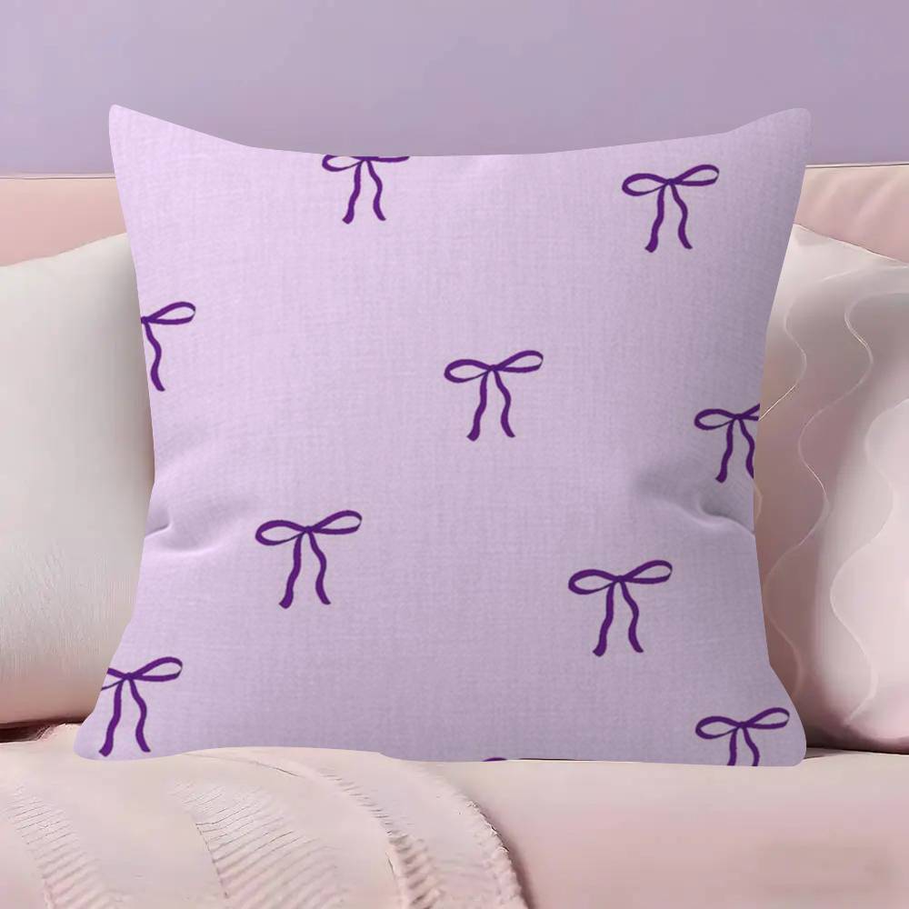 BEAUTY Purple Bow  Personalized Pillow Dust Cover Bedroom Kids Party Decoration Pillowcase Birthday Children Gift