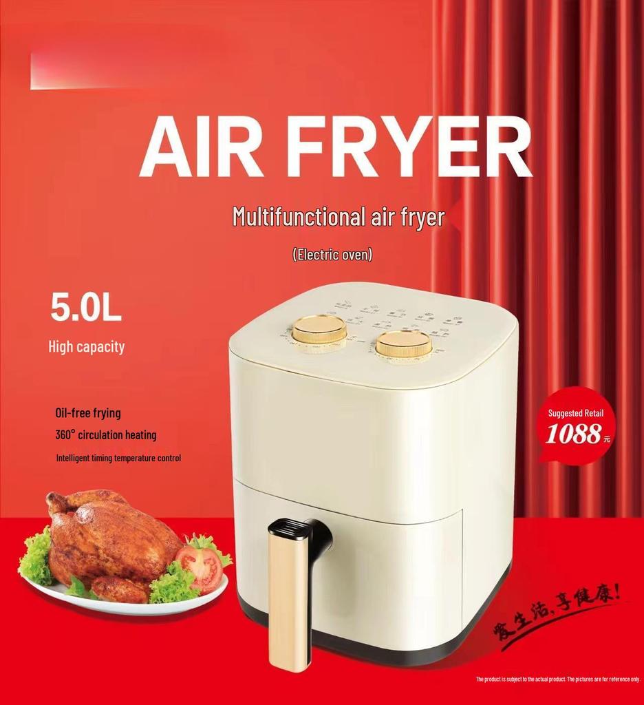 6L Intelligenter Heißluftfritteuse: Tragbar, Multifunktional, Ölfrei, Rauchfrei, Automatisches Visuelles Kochen