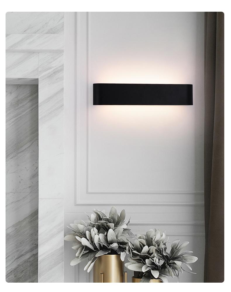 Black LED Wall Lamp: Dimmable Bedside Reading Light for Guest Room and Bedroom