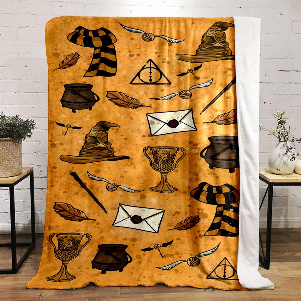 Harry Potter Elements Blanket Bedroom Blanket for Livingroom Couch Lunch Break Soft Cozy Throw for Friend's Festival Gift