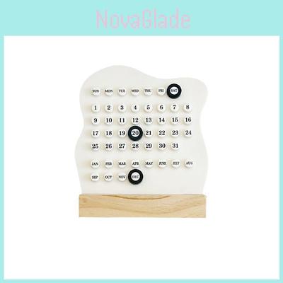 Wooden Calendar Diy Desk Decor With Handmade Rings For Home Office And Giftgiving