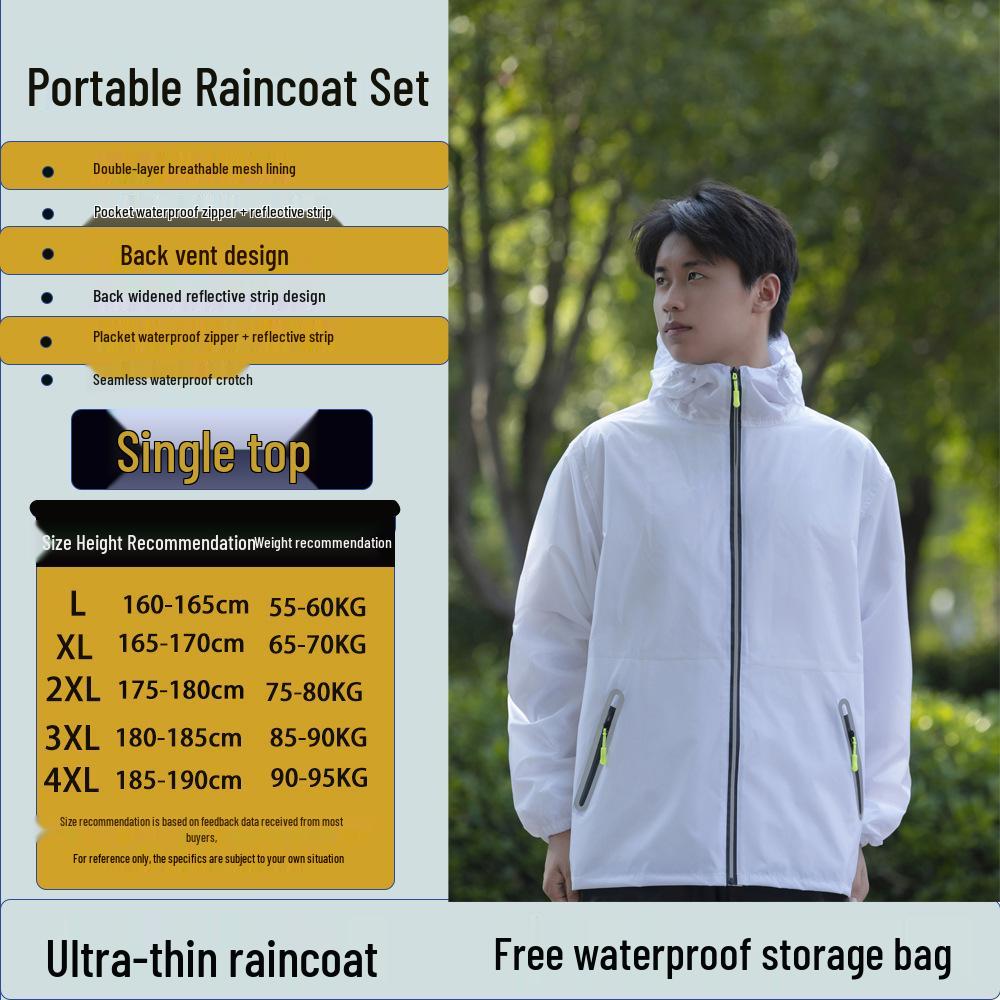 Unisex Full-Body Rainproof Raincoat and Pants Set for Outdoor Activities