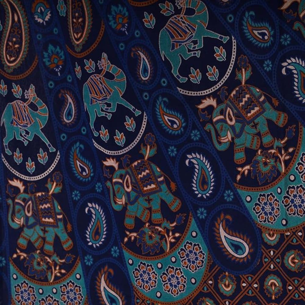 BLESS INTERNATIONAL Beautiful Indian Bohemian Psychedelic Hippie Tree of Life Window Curtain Panels for Bedroom, Living, Balcony (Camel & Elephant)