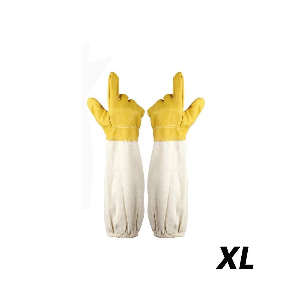 

1 пара парусиновых перчаток из овчины против пчел, инструменты для пчеловодства против укусов, безопасные пчеловодческие перчатки Yellow XL
