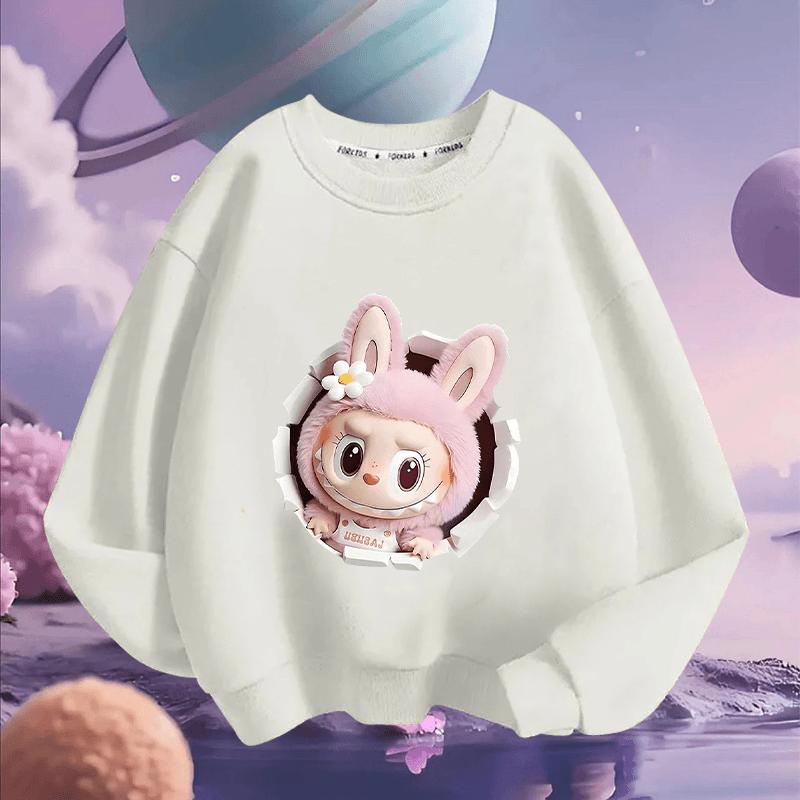 Girls' Fashion Hoodie, Spring and Autumn Children's LBB Loose Long-sleeved Hoodie