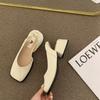 Summer skirt square head shallow mouth single shoes French thick heel bag head sandals fairy shoes new