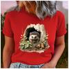 Cotton Vintage Forest Hedgehog Tree Stump Print T Shirt Women Casual Summer Nature Animal Graphic Short Sleeve Tee Gift