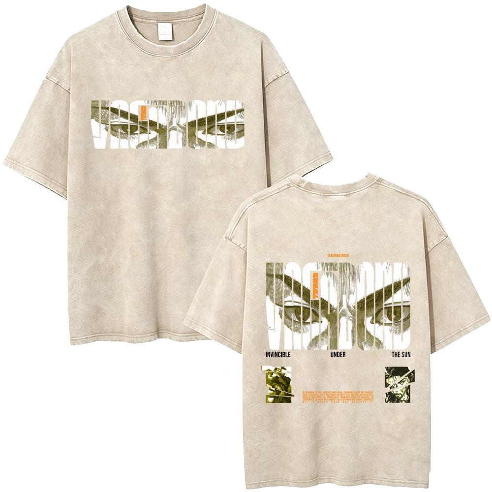 Anime Vinland Saga Thorfinn I Have No Enemies Vintage Washed T Shirt Mens Women Manga Casual Oversized Tshirts Male Streetwear