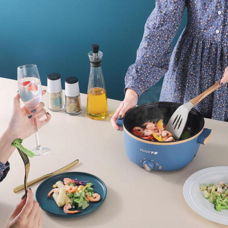 800 W Multifunktionaler elektrischer Wärmetopf, Mini-Kochender Suppentopf, antihaftbeschichtetes Kochgeschirr, Bratpfanne für eine Person