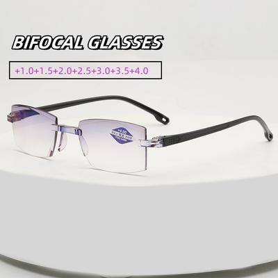 Ultra Clear Anti Blue Light Intelligent Zoom Presbyopia Glasse Frameless Near And Far Reading Glasses High Definition Eyeglasses