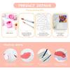 RUOPOTY Framed Paint By Numbers Kit For Beginner Starter Kits Acrylic Paint Canvas Drawings For Adults Colorful Flowers Picture On Numbers For Home