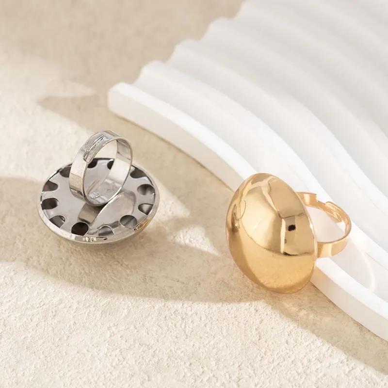 Exaggerated Metal Round Ball Shape Ring for Women Fashion Geometric Punk Rings Trendy Luxury Versatile Party Wedding Jewelry