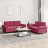 Vidaxl 2-Piece Lounge Set, Velvet, Wine Red