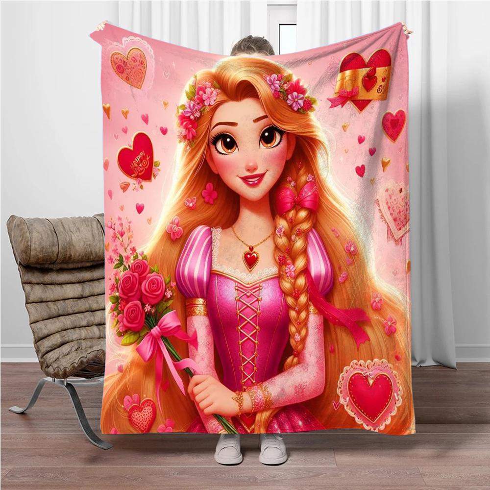 Kreslená Rapunzel Flanelová deka Dětská teplá měkká deka na pohovku postel Krycí deka Vhodná k narozeninám Suvenýry Dárky