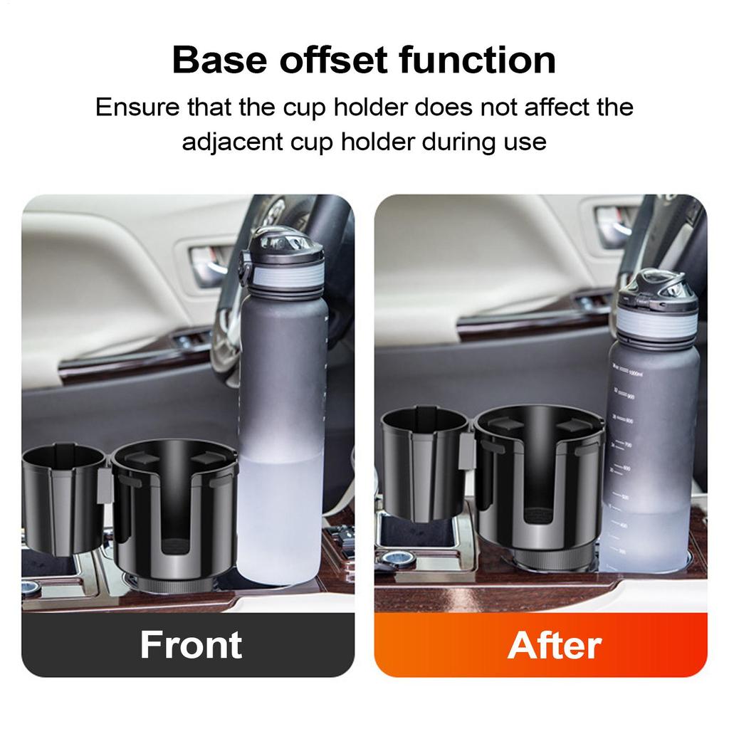 Universal Car Cup Holder Expander Adjustable Adapter For Large Coffee Mugs Smartphone Water Bottle Umbrella, Fits All Vehicles