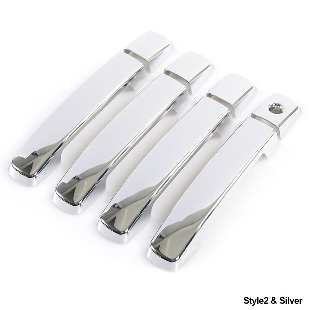 

8 шт./компл., накладка на дверную ручку автомобиля, хромированная крышка дверной ручки, Стайлинг для Nissan Qashqai J10 2007-2013, первый Style2 Silver