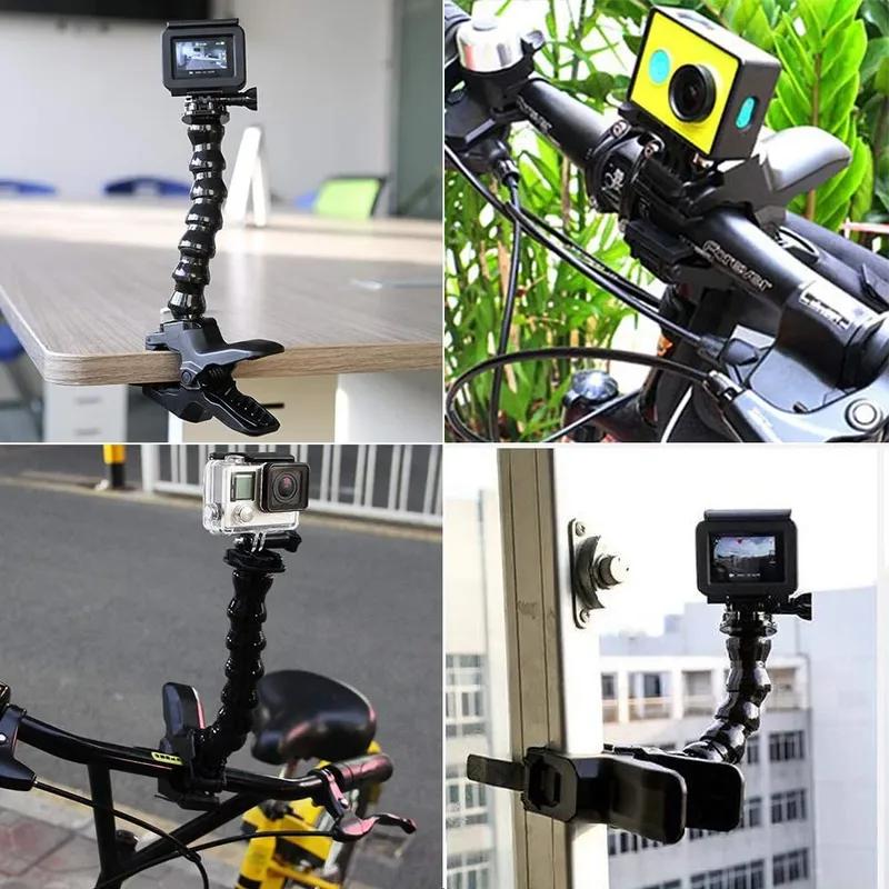 TELESIN Jaws Flex Clamp Mount Adjustable Gooseneck Mount for GoPro Hero 13 12 11 10 9 8 DJI OSMO Action 5Pro 4 3 Insta360 X5 X4