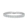 New 925 Sterling Silver Cubic Zirconia Square Rose Gold Bracelet Luxury Fashion Lady Exquisite Engagement Wedding Jewelry Gift